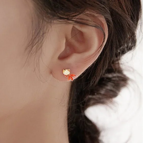 Goldfish Koi fish Earrings - Picture 2 of 6